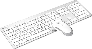 IClever GK08 Wireless Keyboard and Mouse Combo - Full-Size Ergonomic Keyboard with Number Pad