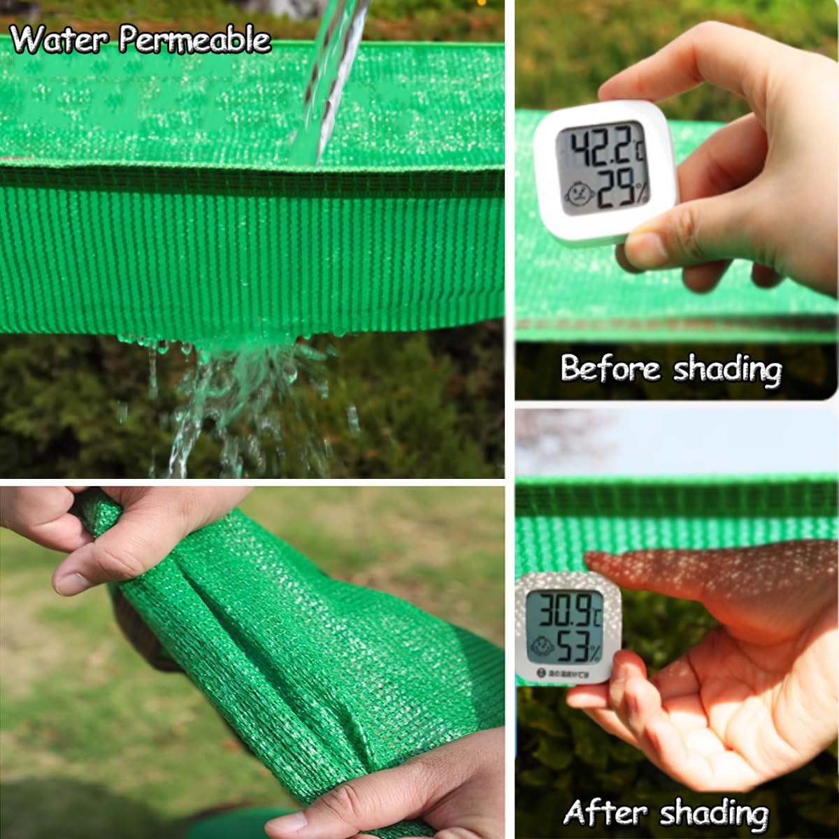 Rete Ombreggiante Telo da Sole Verde 90% Ombreggiatura, Rete Parasole Resistente all'Usura Tessuto Ombra con Occhielli per Cortile Finestra Pianta del Fiore((2x9) m)