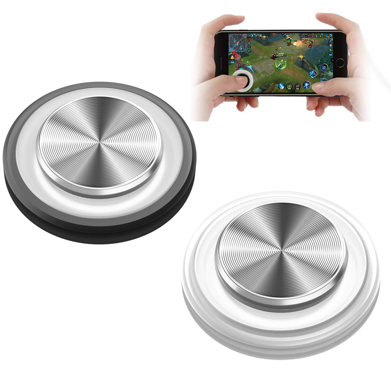 – 2pcs Mobile Phone Game Joystick Game Control Touch Screen Joypad Game Controller for iPad iPhone Android Mobile Tablet Smart Phone Joystick Touch Screen Joypad Tablet Funny Game Controller