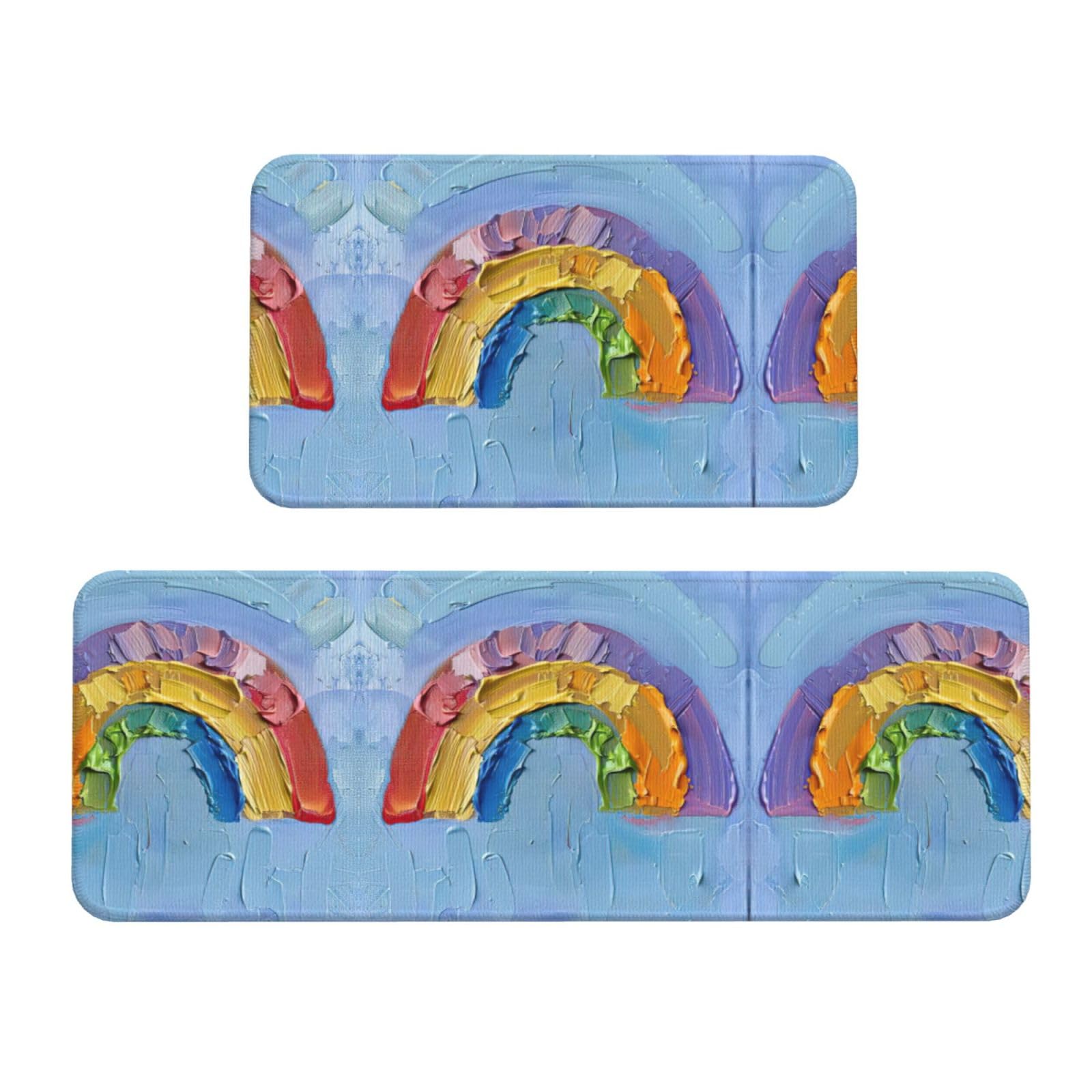 Tapis de cuisine absorbants arc-en-ciel lot de 2 pour sol de ferme