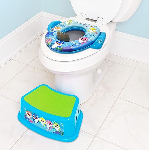 Miniatura 4 de Pinkfong Baby Shark - Juego de entrenamiento esencial para orinal de 2 piezas, asiento suave para orinal, taburete
