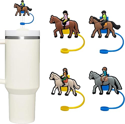 Miniatura 8 de Juego de 4 fundas de popote para copa Stanley, 0.394 in, compatible con vasos Stanley, tapa de popote de silicona reutilizable a prueba de polvo,