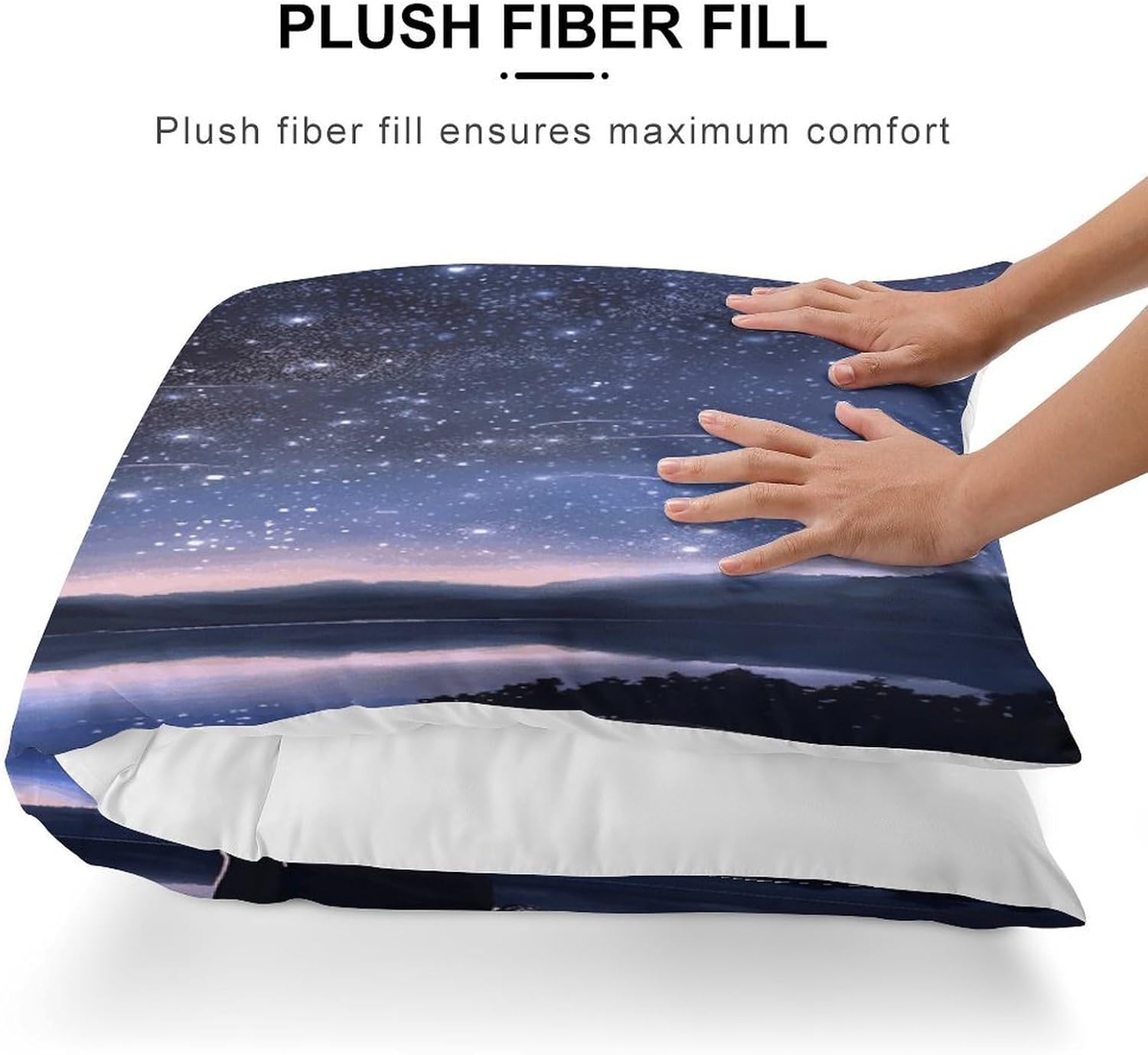 Girl Looking at Stars Body Pillow Cover Ultra Soft and Cozy Body Pillowcase with Hidden Zipper Cooling Body Pillow Pillowcase for Hot Sleepers Wrinkle Pillow Sham 20''×54''