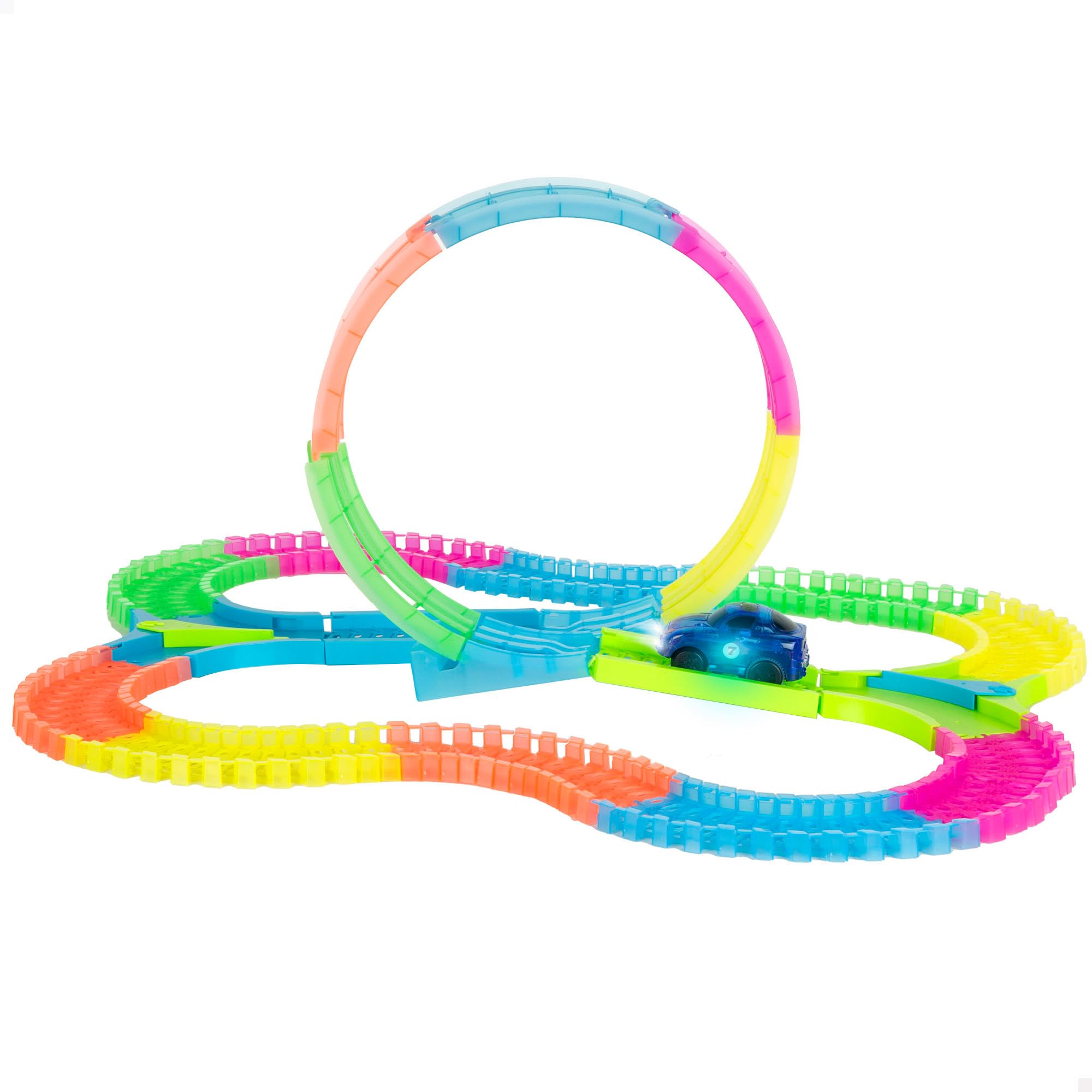 COLORBABY Speed & Go 39542 Circuit lumineux pour voiture, 131 pièces, 350 cm, cercle lumineux, anneau à 360°, lumières LED, jouets éducatifs pour enfants de 3 ans, jeu de construction COLORBABY Speed & Go 39542 Circuit lumineux pour voiture, 131 pièces, 350 cm, cercle lumineux, anneau à 360°, lumières LED, jouets éducatifs pour enfants de 3 ans, jeu de construction