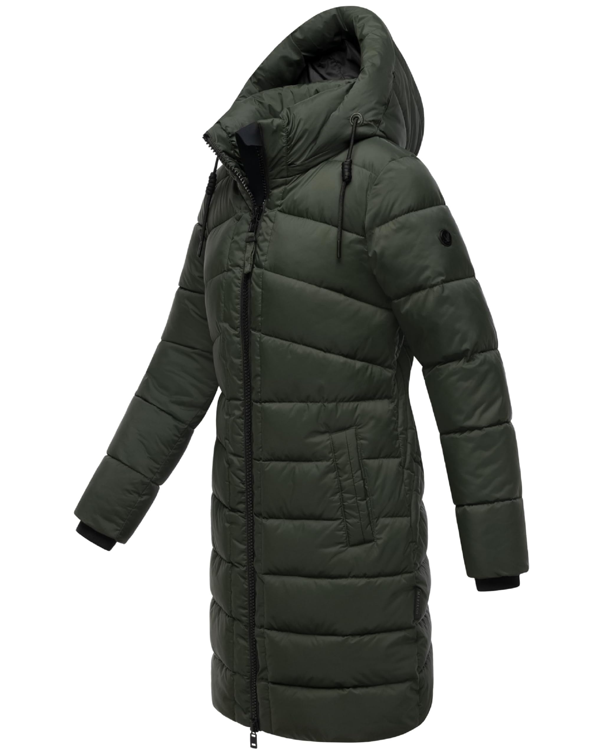 MARIKOO Abrigo largo de invierno para mujer, abrigo acolchado cálido con capucha extraíble, bolsillos fríos 16 S-3XL