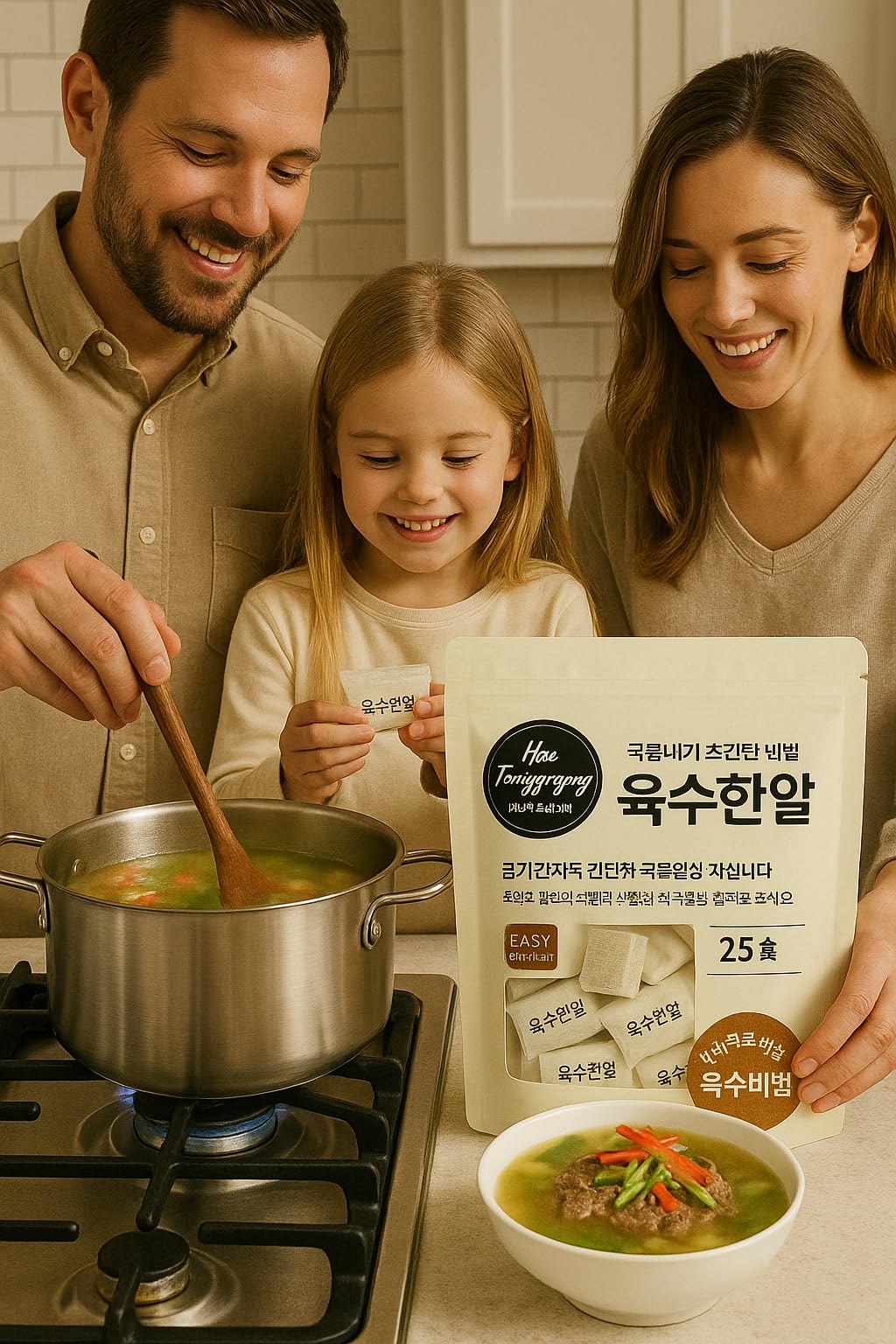 HAE TONGRYEONG FROM NATURE YOOK SOO HAN AHL Freeze-dried,Korean Coin Stock 100g(4g x 25pcs, 0.22lb, 3.52oz), Korean Broth, Soup base, 육수한알 (Deep, Deep)