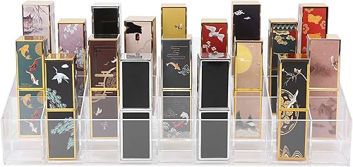 Miniatura 7 de Lipstick Storage Box with Lip Gloss Holder - Acrylic Makeup Case for Lipstick and Cosmetics Organizer