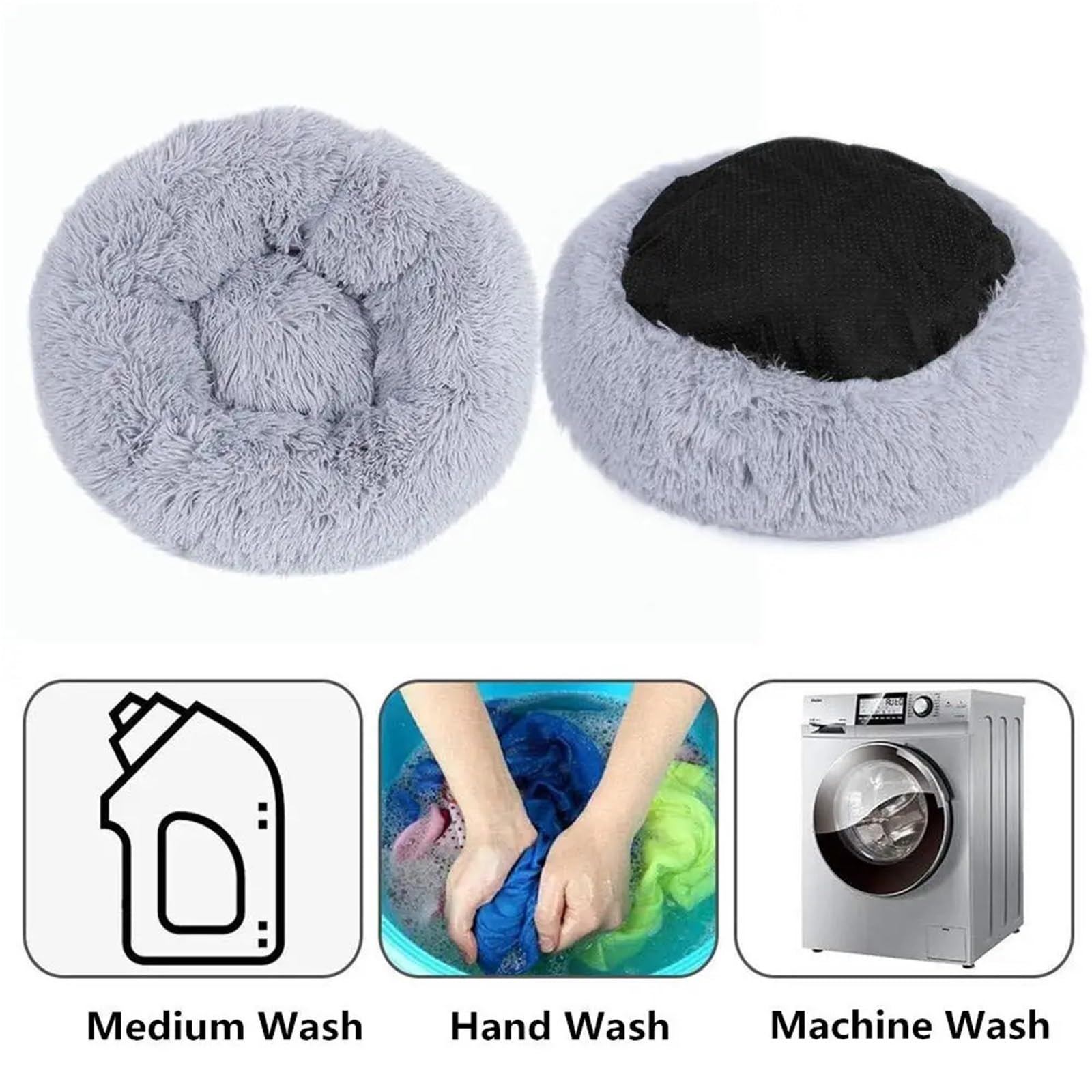 Cuccia for cani confortevole ciambella coccola cuccia rotonda for ultra morbida lavabile cuscino for e gatti letto caldo invernale divano (R,4XL 110CM)