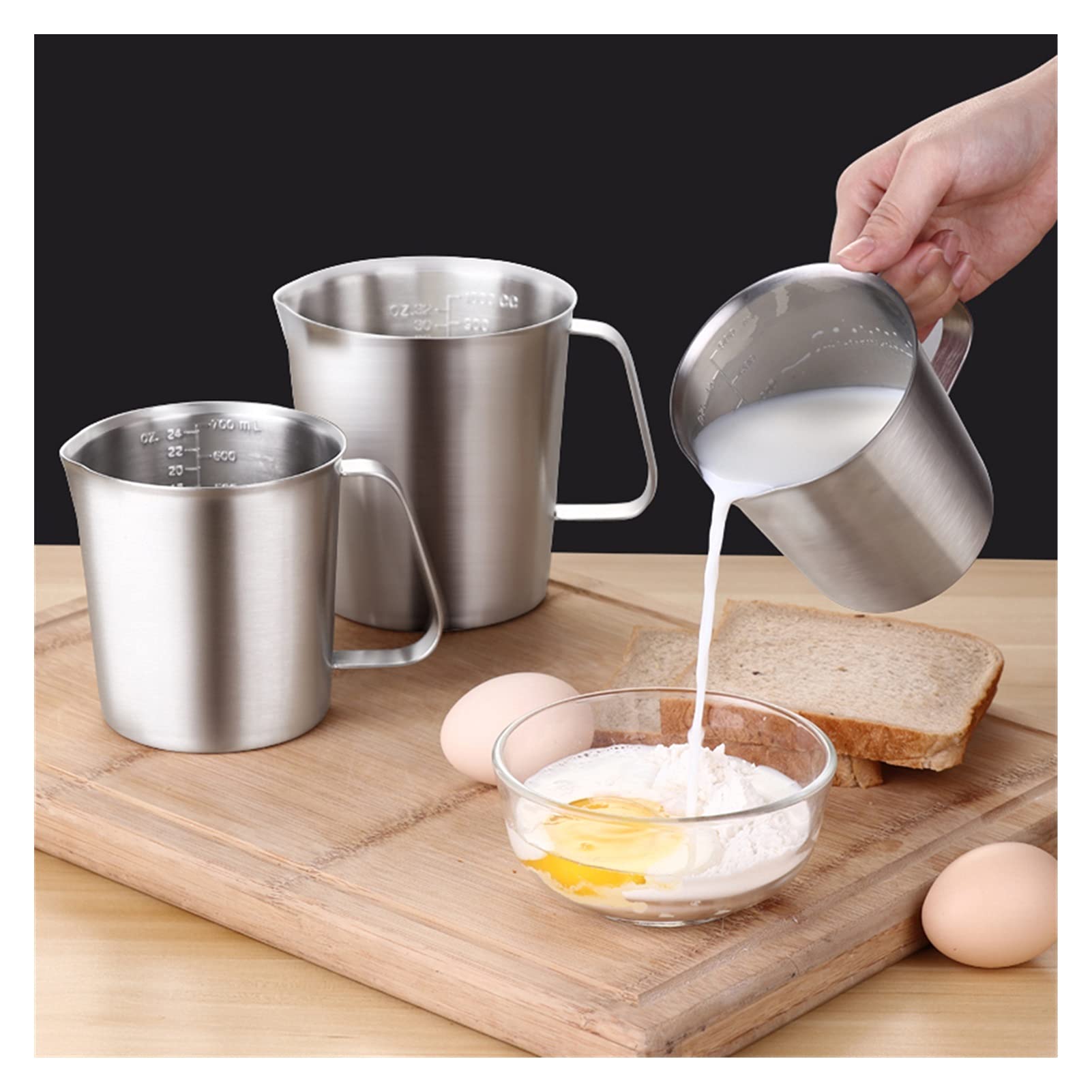 Milchkrug Edelstahl-Kugelmilch-Schaumkörner-Kroduktion von Milch-Tee-Kaffee-Milchschalenmilch-Schaumkugelkanne Milchkännchen Porzellan (Color : 1000ml)