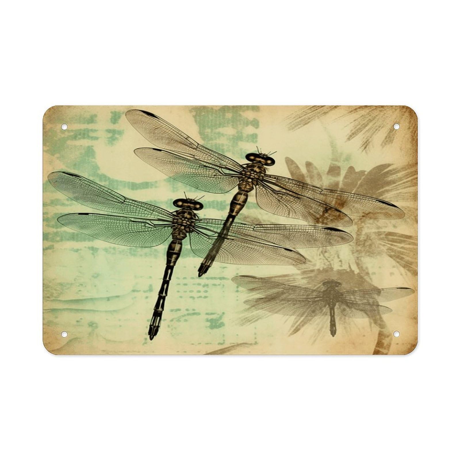 Fodpand Style Dragonfly Dragonflies Vintage Wall Art Metal Signs Tin Sign
