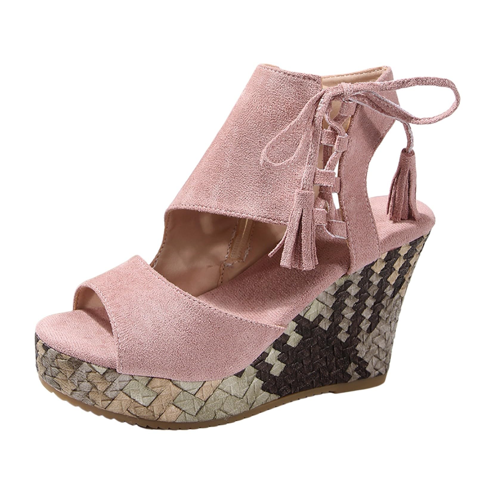 Genérico Chanclas Cós De Verano Para Mujer Sandalias De Verano Para Mujer Sandalias Suela Con Cuña Elegantes Cuña Caminar Cós Con Hebilla Ajustable Planas Transpirables Suelas Gruesas Calzado