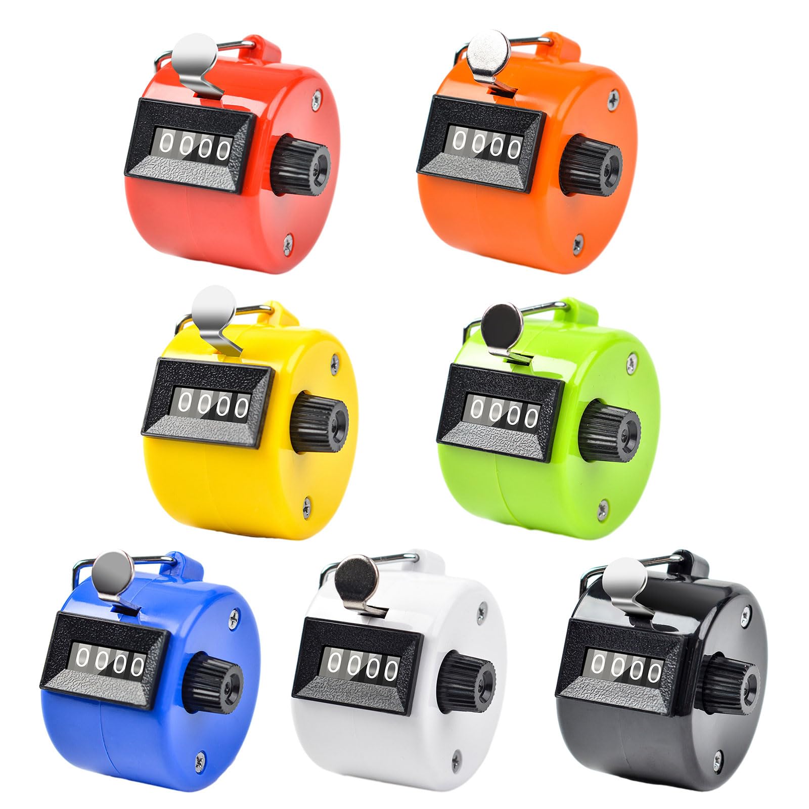 Hand Tally Counter 4-Digits Manual Clickers Mechanical Count to 9999 Hand Mechanical Counters Clickers Counter Set