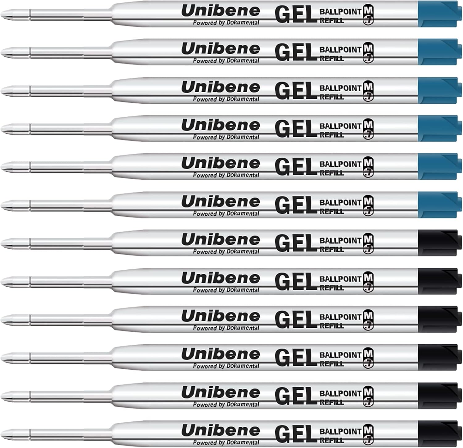 Unibene Parker Compatible Gel Ink Pen Refills Pack of 12 (6 Black, 6