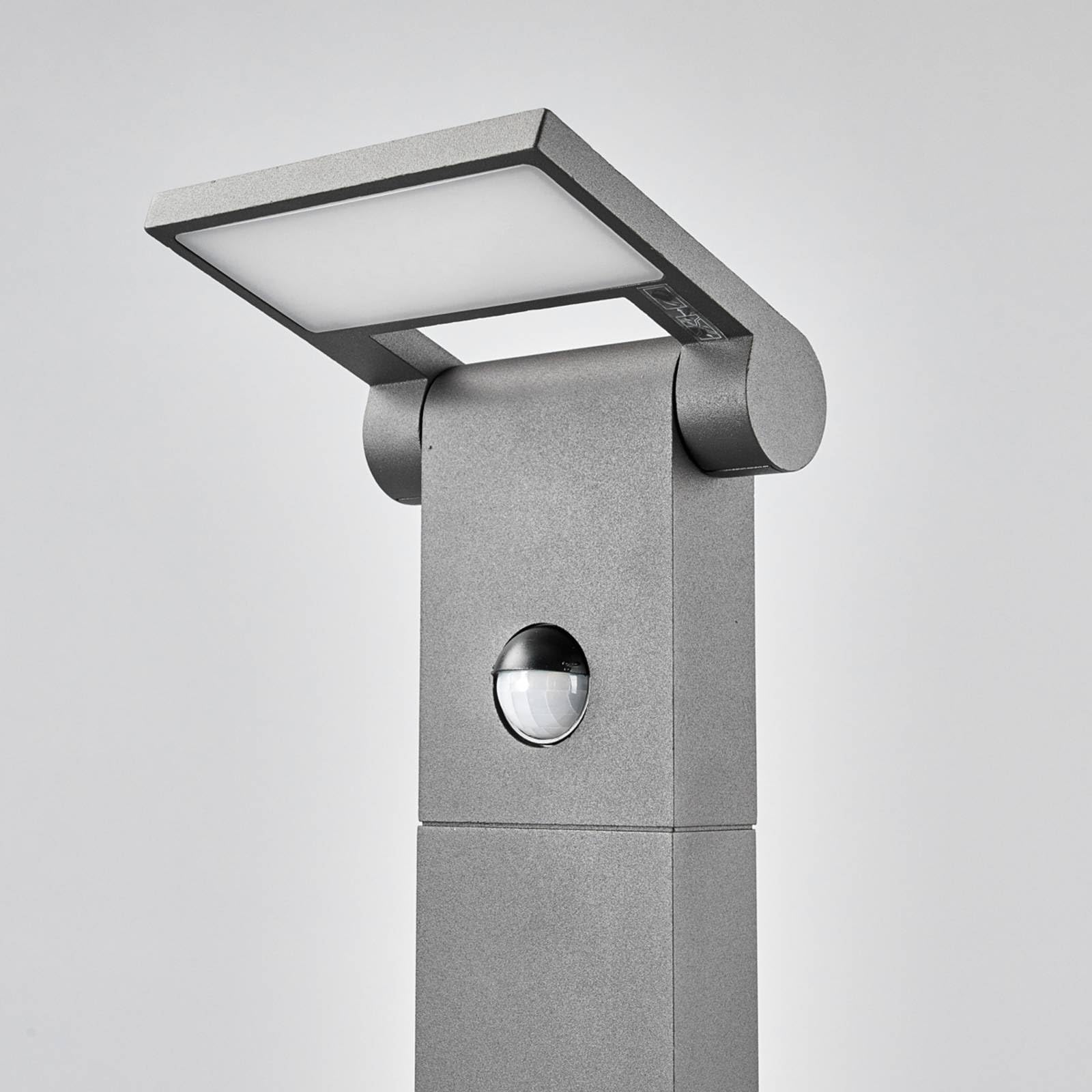 Lucande lampada da esterni con sensore di movimento (Moderno) colore Nero, in Alluminio lampadina inclusa Lampioncino paletto luminoso viale lampioncino