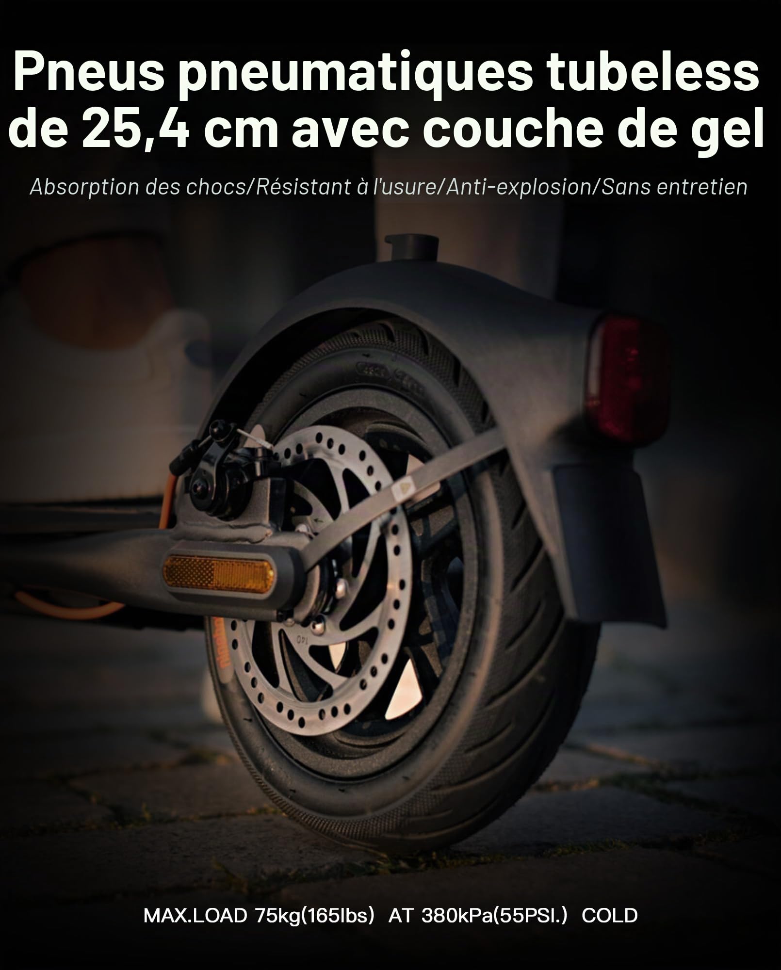 Pneus à gelée Tubeless 10x2.5, pour Segway Ninebot KickScooter F2 F2Plus F2Pro F30D F40D e-scooter, pièces de pneus de roue avant et arrière - Accessoires pour Trottinettes électriques