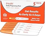 iHealth Pregnancy Test 5-Pack Value Kit - Ultra Sensitive Early Detection(10mIU/mL) - Over 99% Accurate Early Pregnancy Test - Multi-Pack Pruebas De Embarazo for Reliable Home Tracking
