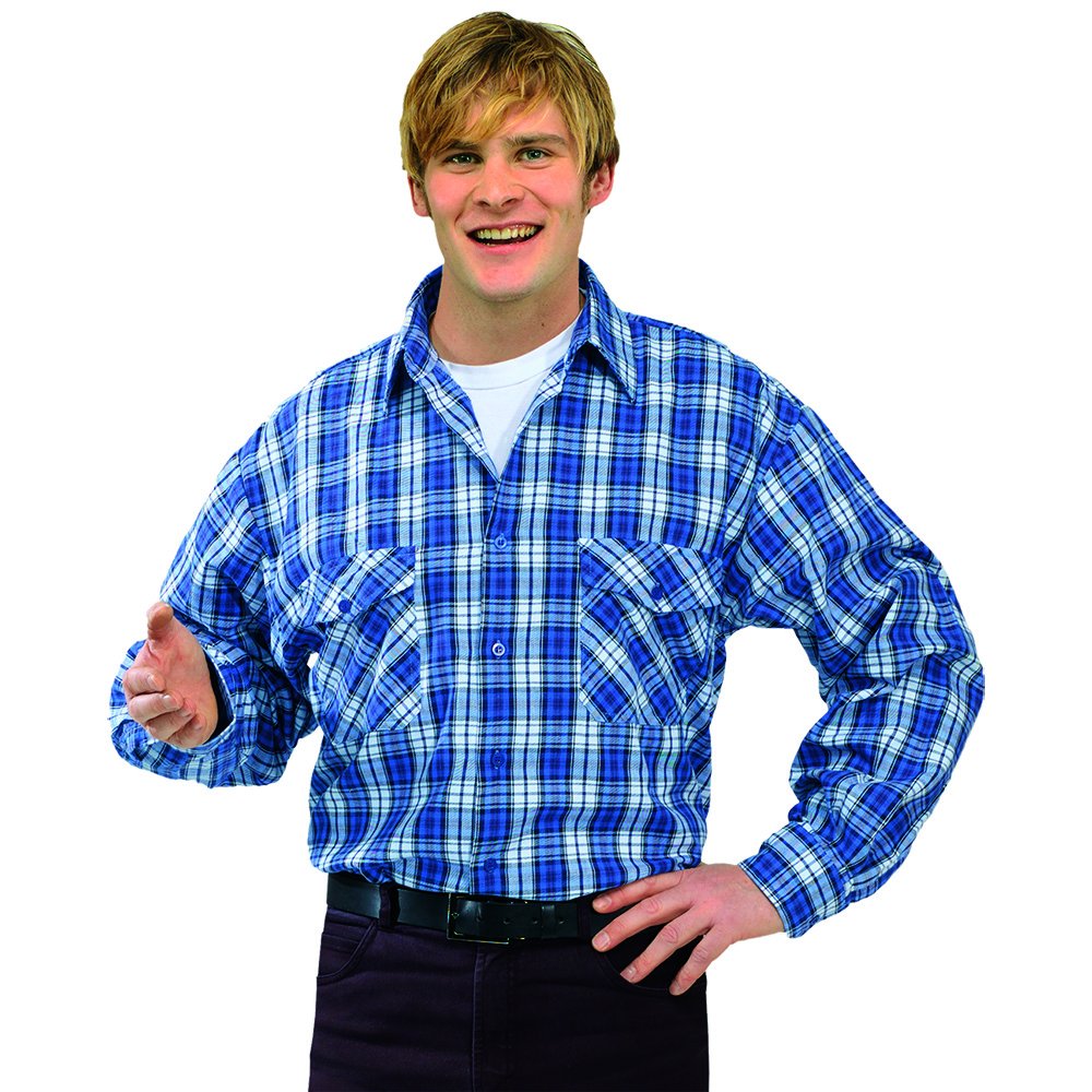 Planam 450045 Chemise Taille 45/46 Carreaux Bleu