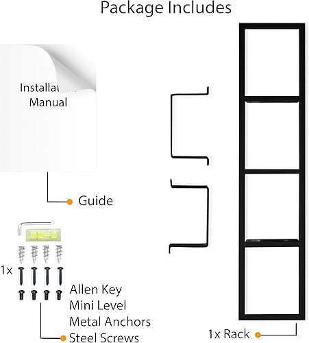 Miniatura 7 de You Have Space CD DVD Storage Shelf for Wall, 34 Inch Cube Storage Media Shelf and Video Game Organizer, Metal Black Wall Shelf