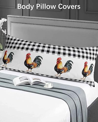 Miniatura 6 de Funda de almohada de cuerpo de gallo negro, fundas de almohada suaves para cama, fundas decorativas de lujo para sofá sofá largo lumbar con cierre