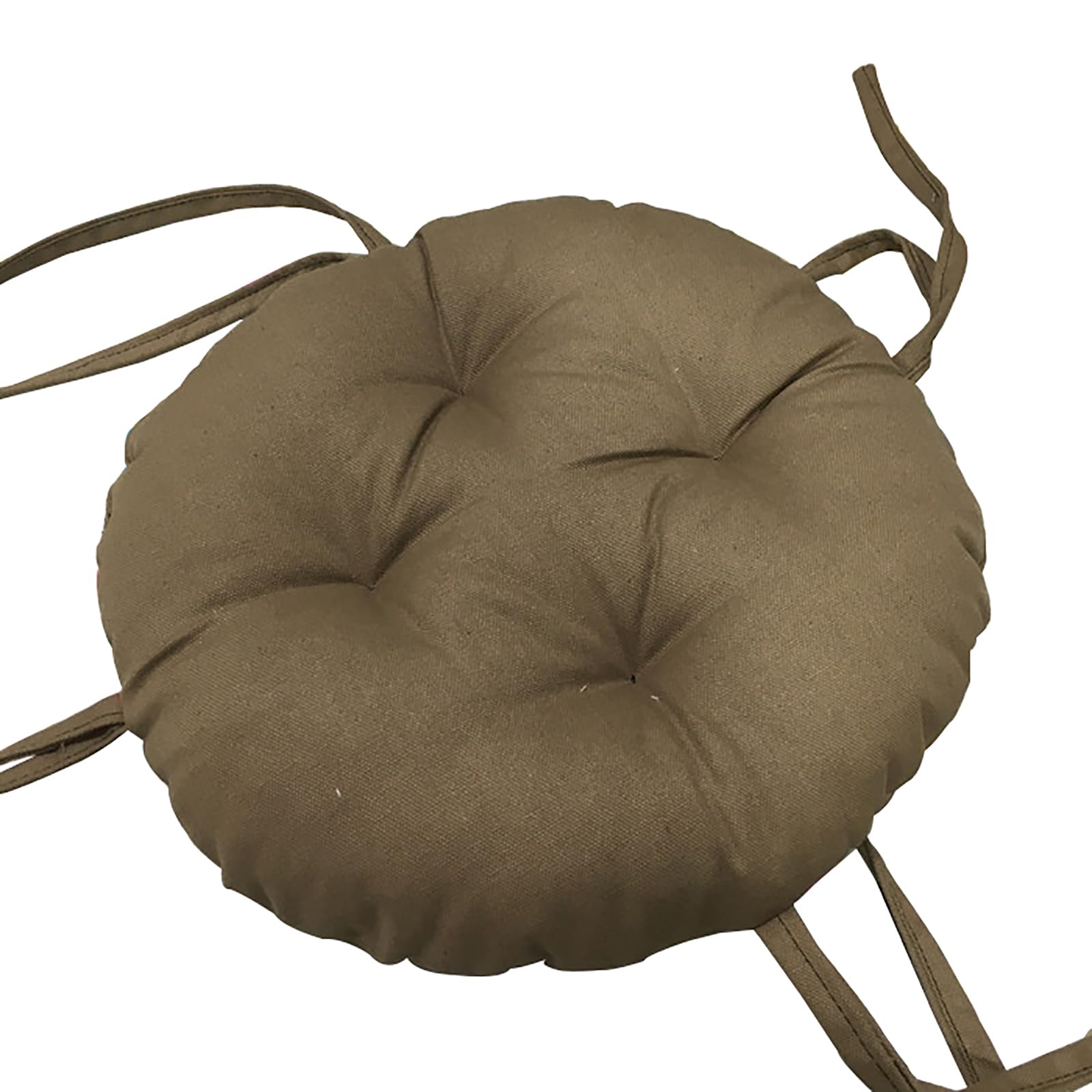 Thicken Round Stool Seat Cushion Super Soft Non Slip Chair Pads with Ties Solid Color Dining Chair Cushions (Light Coffee Color, Diameter:35cm(14inch)) โ image 1
