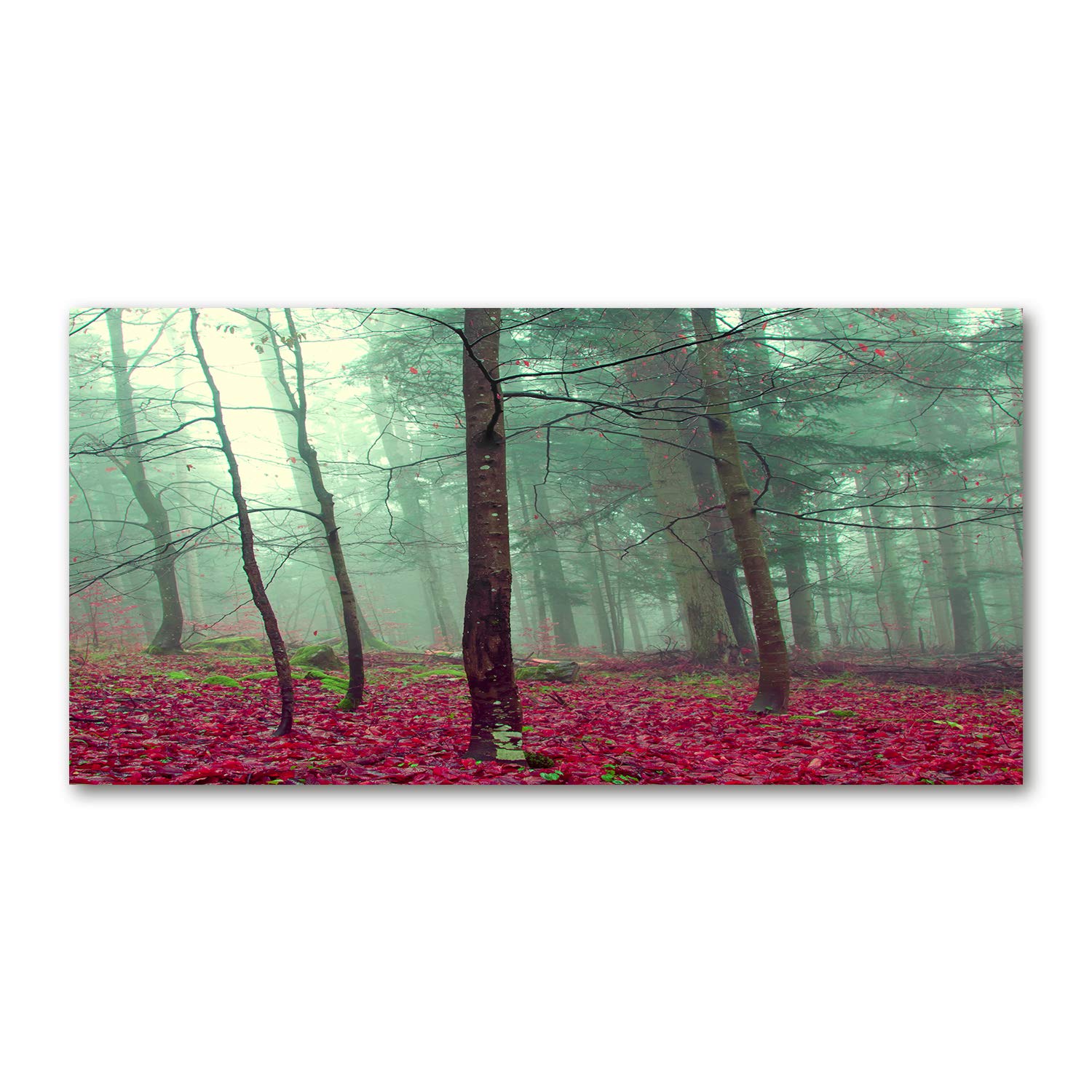 Tableau verre acrylique 120x60cm de Tulup avec motif de feuilles d'automne rouge