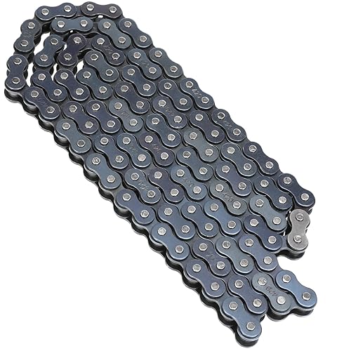 Vista 17 de YOXUFA Cadena de motocicleta 420, 132 eslabones para 50, 70, 90, 110, 125 cc, SSR, TaoTao, Coolster, Apolo, Baja Kazuma, cuatrimoto, 4 ruedas, Quad