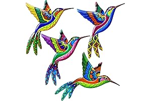 Yungeln Vibrant Metal Hummingbird Wall Art for Outdoor and Indoor Decor