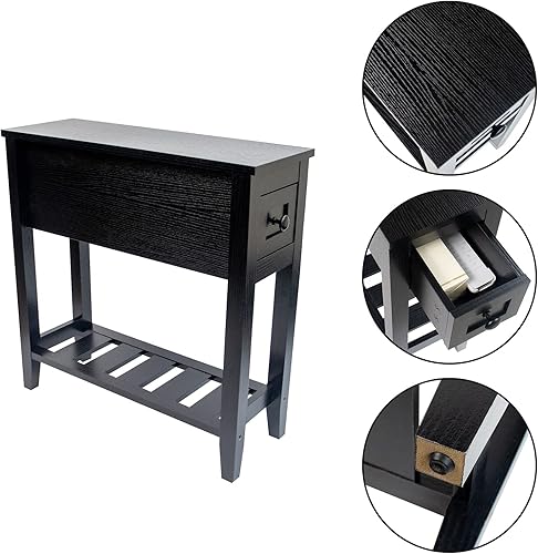 Miniatura 39 de Mesa auxiliar estrecha para espacios pequeños, color blanco, juego de 1, 24 pulgadas de largo x 8.5 pulgadas de ancho x 24 pulgadas de alto