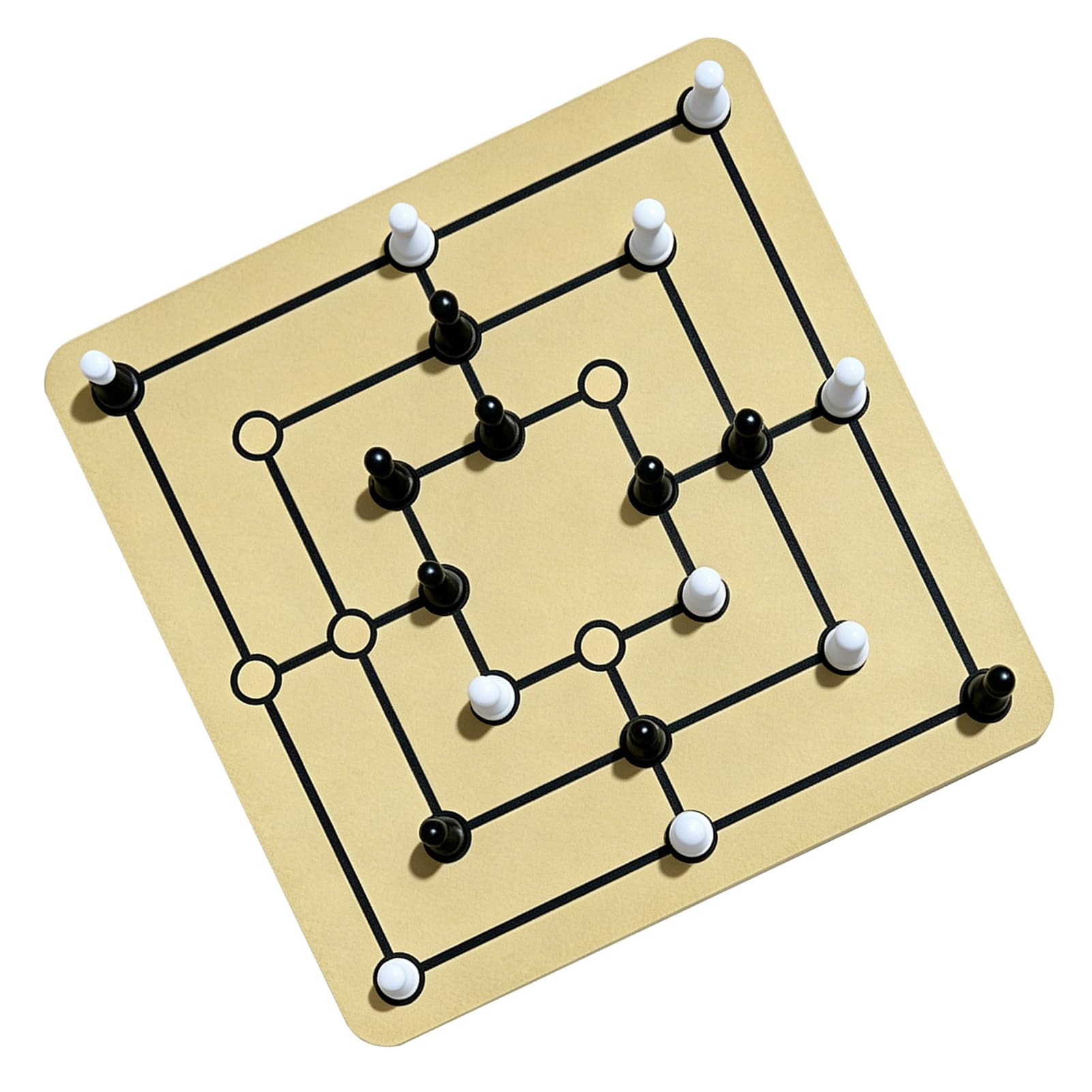 Yctze Gioco da Tavolo Nine Mens Morris, Set in Legno 24cm for Adulti e | Materiale durevole, facile da imparare, gioco per famiglie, gameplay strategico