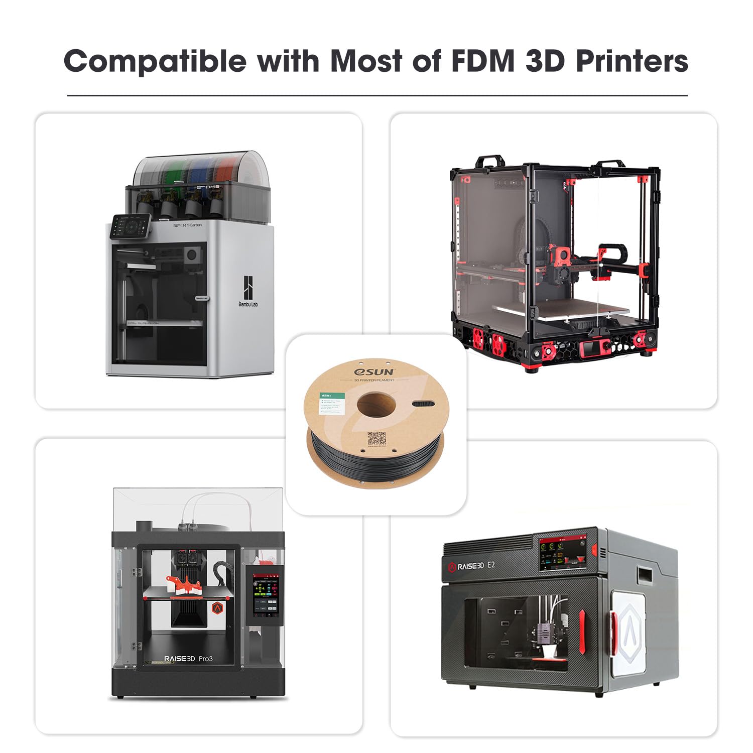 eSUN ASA+ Filament 1.75mm 1KG Spule Schwarz 3D Drucker Filament Wetterfest