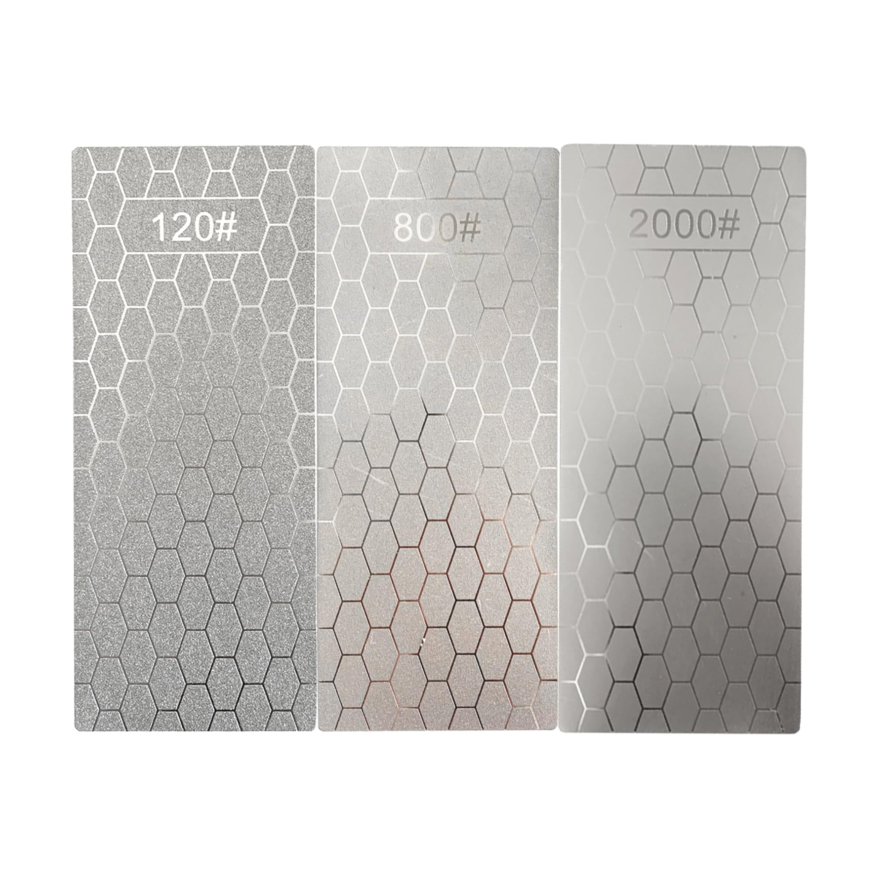 3 Pcs Diamond Sharpening Plates,120 Grit Extra Coarse 800 Grit Medium and 2000 Grit Extra Fine Diamond Knife Sharpeners for Kitchen Scissors Knives Outdoor Tools