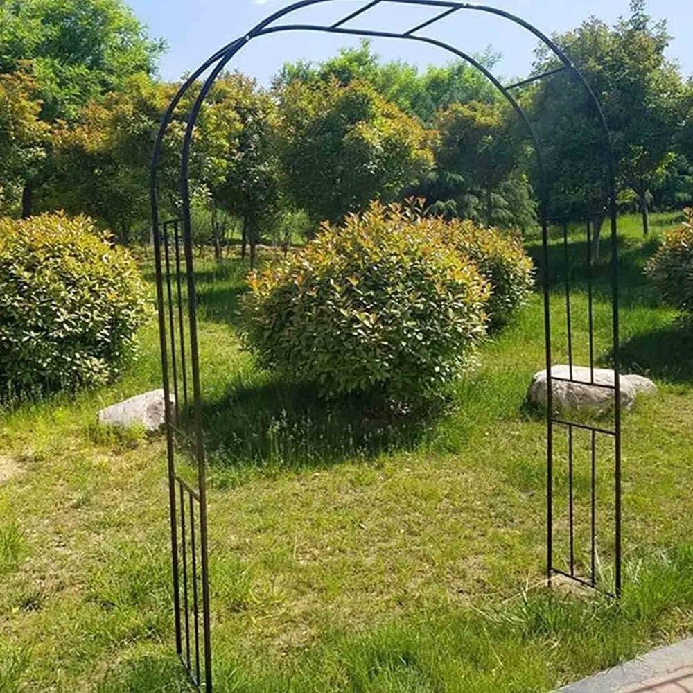 Metal Garden Arch, Wrought Iron Garden Arbor for Climbing Plants, Outdoor Garden Flower Stand, Wedding Party Decoration(Black,105cm)