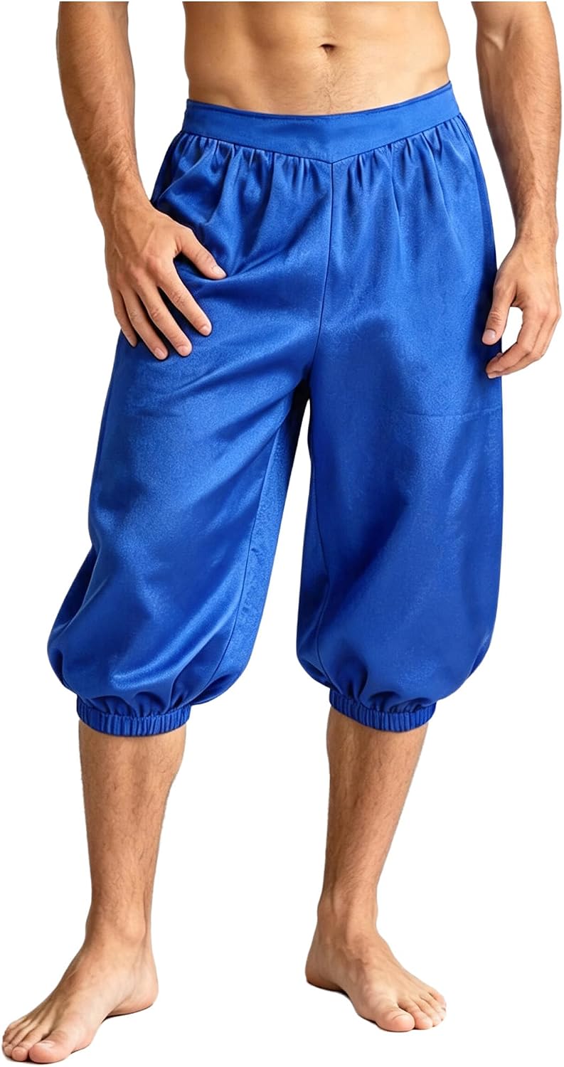 Freebily Men Arabian Costume Cropped Length Loose Dhoti Pants