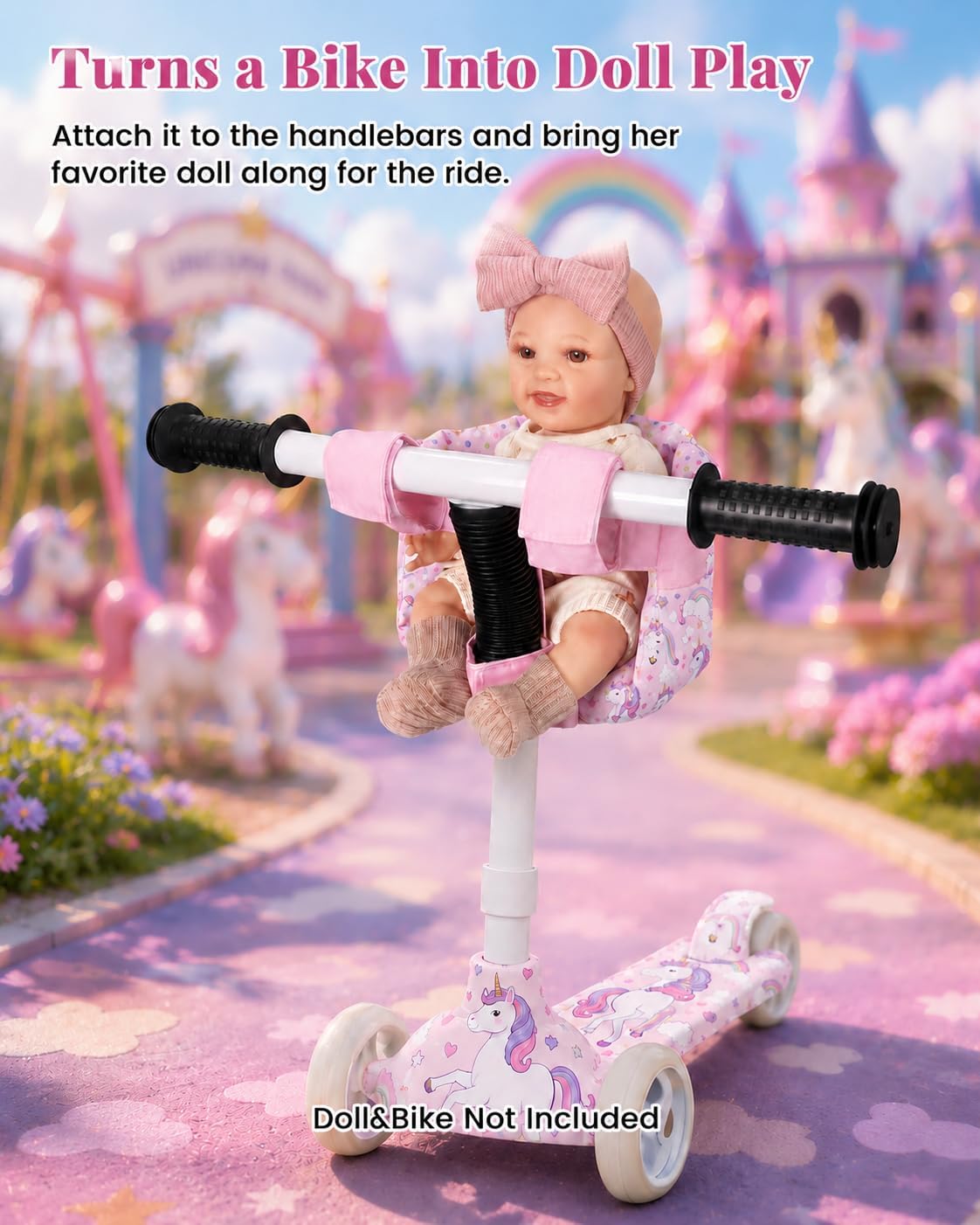 BABESIDE Doll Bike Seat for 12 Inch Dolls, Bicycle and Scooter Doll Carrier image 2