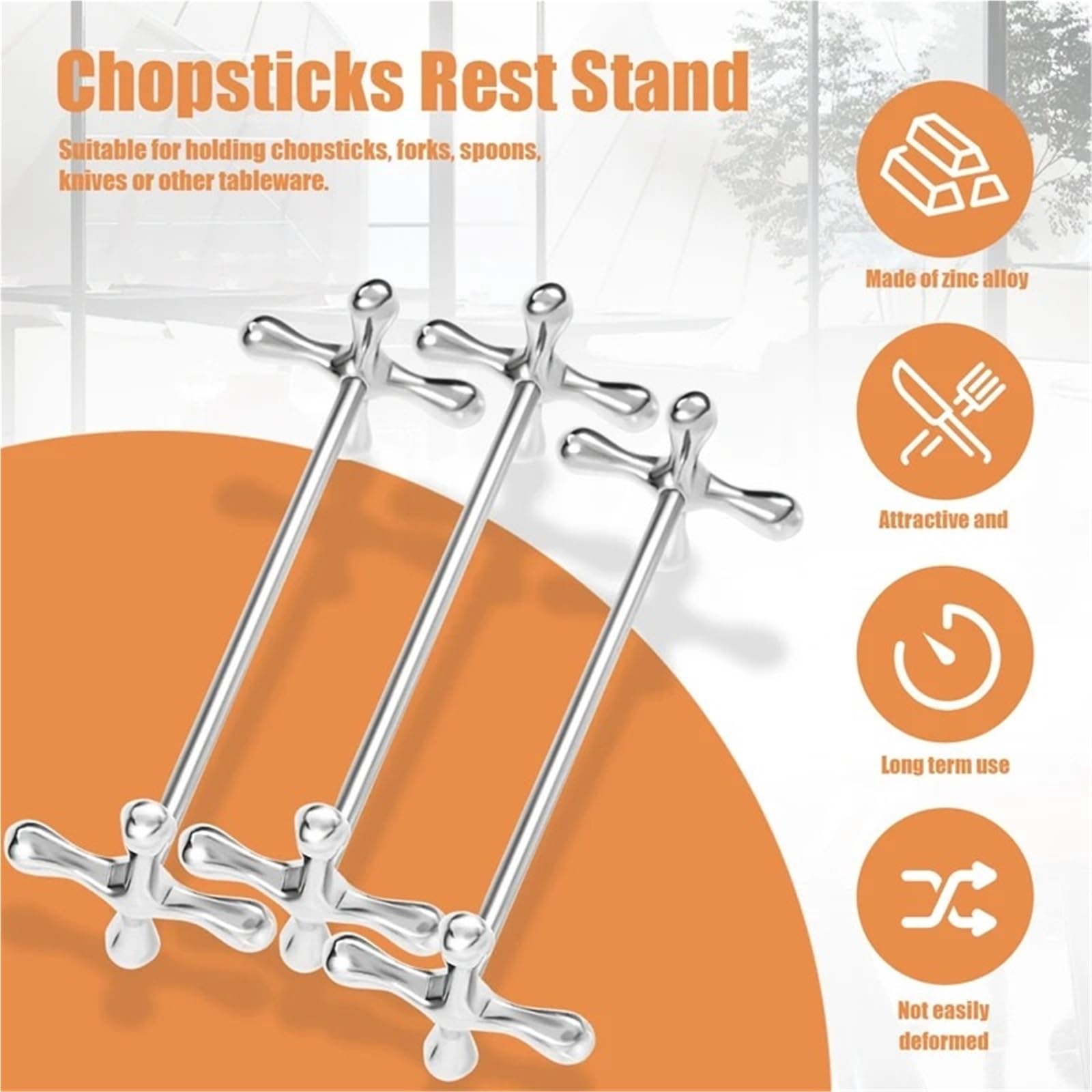 6 Stück Zink-Legierung Stäbchen Rest Löffel Ständer Gabeln Messer Halter Rack Metall Handwerk Tischdekoration für Kochlöffel, Schöpfkellen