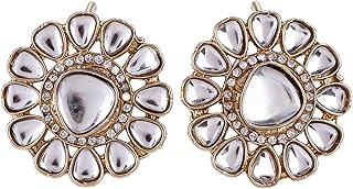 SHONA'S STYLE Stud Earrings for Women | Traditional Kundan Floral Stud Earrings | Gold-Tone Ethnic Fashion Jewelry for Wed...