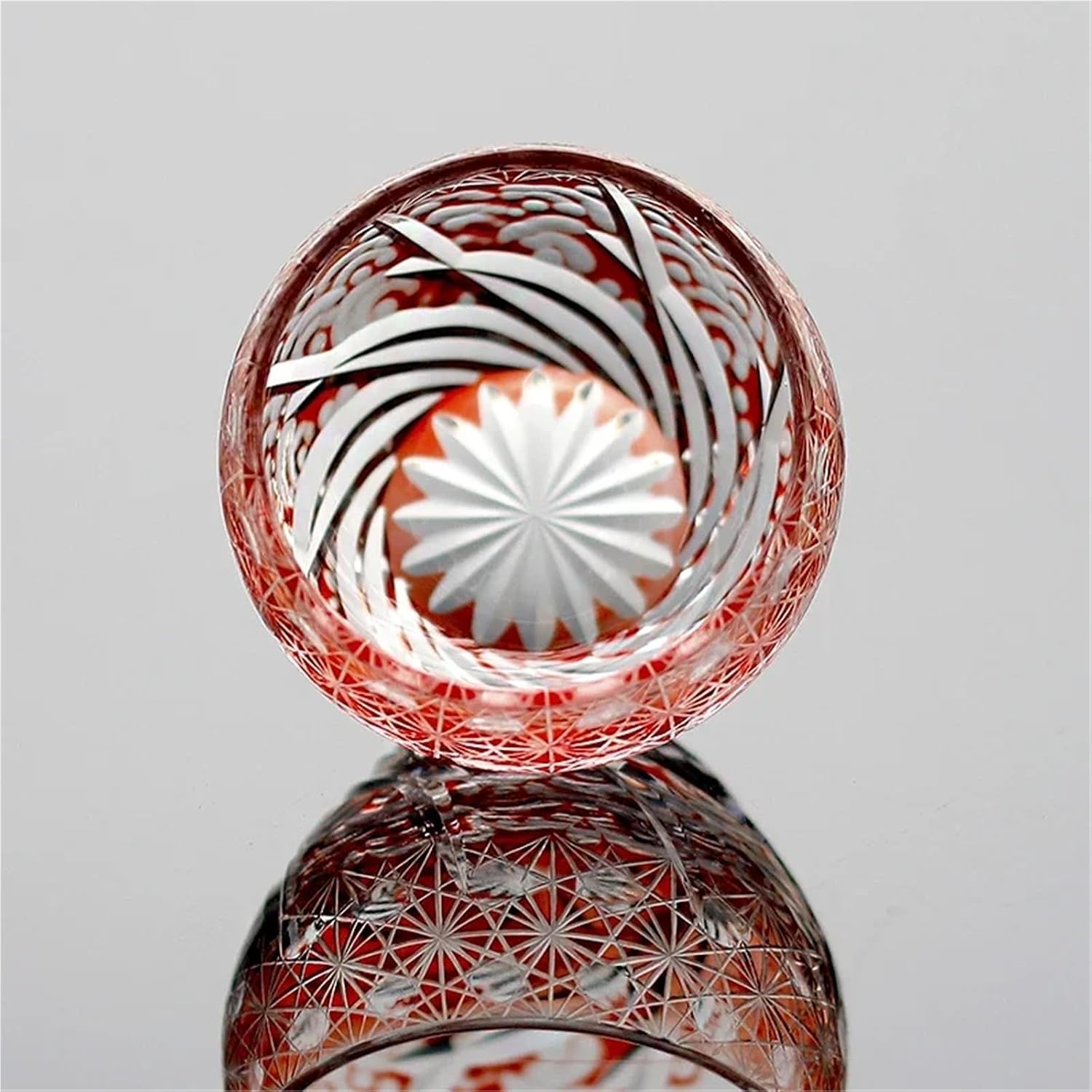 Japanese Traditional Craft Sake Cup Glass(RED 2PC)