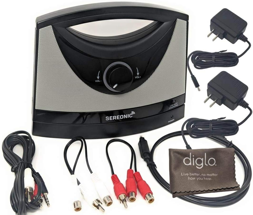 Buy 1 get 1 🔥 Sereonic Wireless TV Listening Speaker | TV-SB Portable Soundbox | Optical & Analog Connectivity | Extra Power Adapter | Diglo Microfiber Cloth