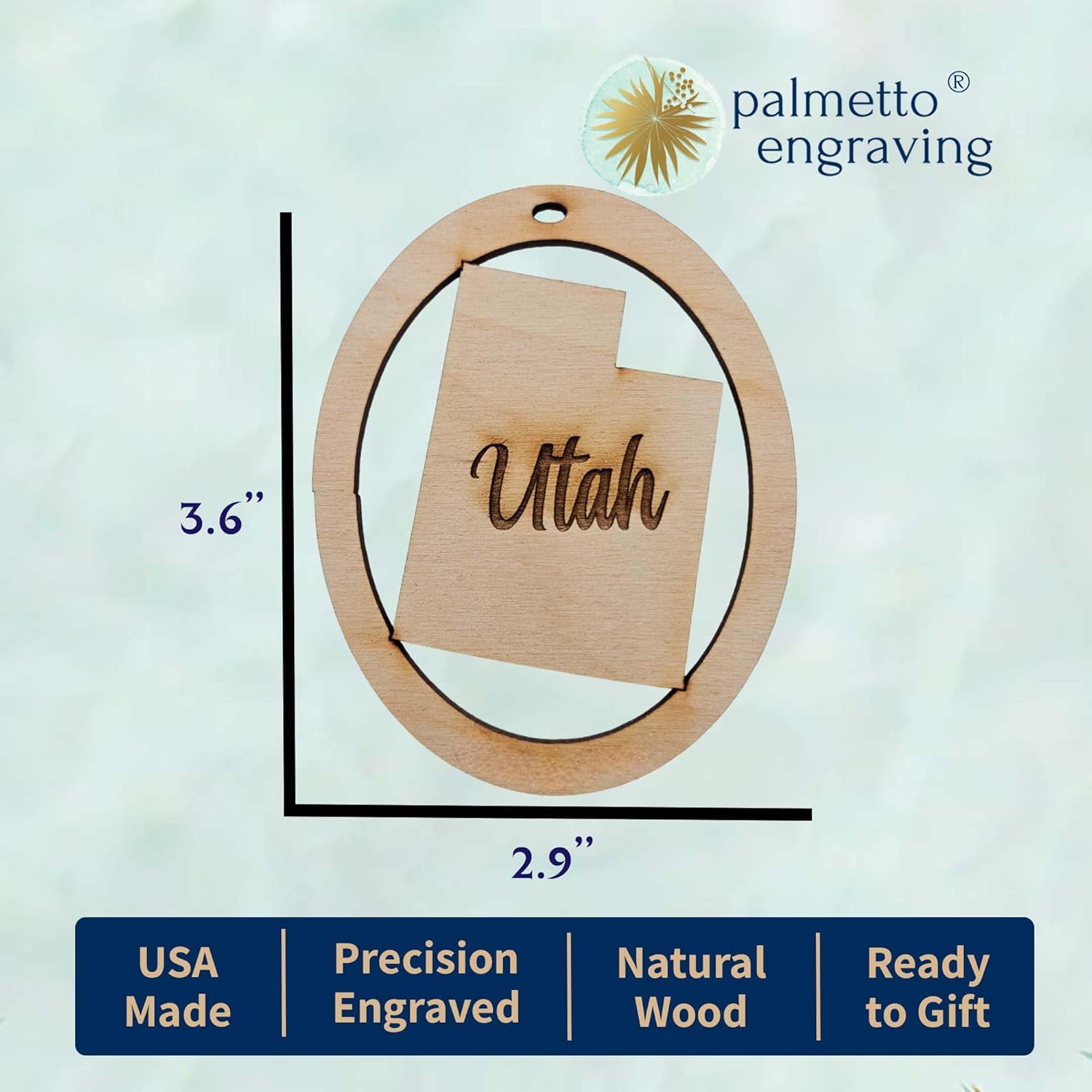 10PK Personalized Utah Ornaments for Christmas Tree, Beehive State Keepsakes, Decorations and Souvenirs