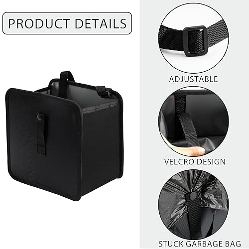 Miniatura 3 de syihah Bolsa de basura colgante para automóvil, a prueba de fugas, plegable, portátil, organizador de bolsa de basura portátil, bolsa de