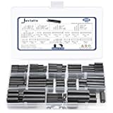 250 Pcs Roll pin Assortment, SAE Roll Pin Set, Slotted Spring Pins, Steel Split Expansion Pin, Black Roll Pins, 1/16 5/64 3/32 1/8 5/32 3/16 7/32 1/4 5/16 3/8 Inch Spring Dowel