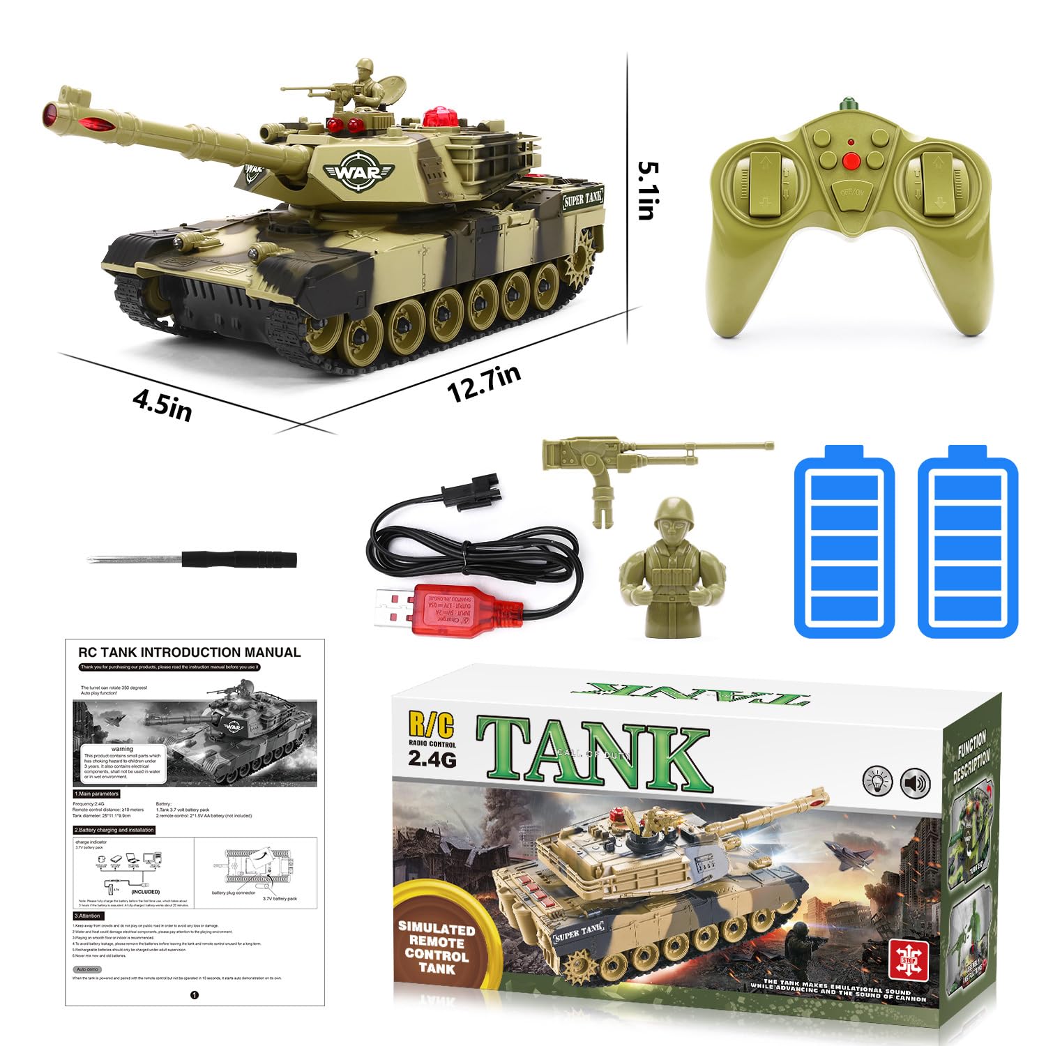 Amazon.co.jp: 男の子用リモートコントロールタンク – 子供用模擬軍