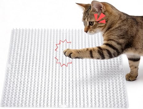24 Pack Scat Mat for Cats - 13 x 16 Inch Cat Deterrent Mat to Keep Cats Out of Yard Permanently, Dog and Cat Spikes Mat with 0.5 Inch Sturdy Design Spike for Cat Pee Deterrent