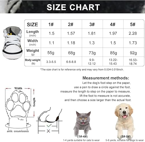Miniatura 2 de Zapatos deportivos de lona para mascotas, 4 unidades, para cachorros, para caminar al aire libre y deportes, cubierta protectora antideslizante con