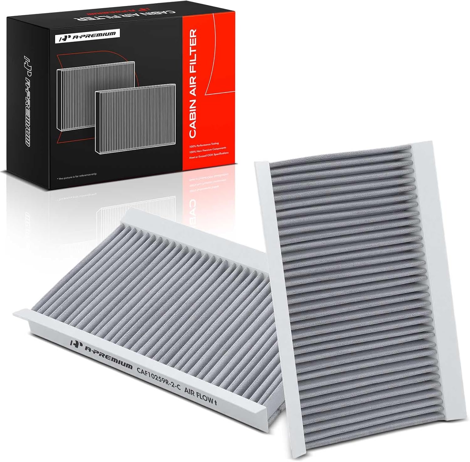 A-Premium Cabin Air Filter with Activated Carbon Compatible with Land Rover Range Rover Sport 2006-2013, LR4 2010-2016, LR3 2005-2009, Replace# JKR500020, JKR500010 2-PC Set