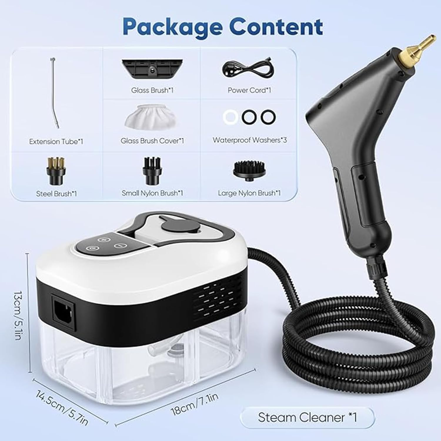 High Temperature High Pressure Steam Cleaner, Portable Handheld Steam Cleaner for Kitchen Cleaning, Bathroom, Sofa, Living Room, Tile Clearance Cleaning(Beige)