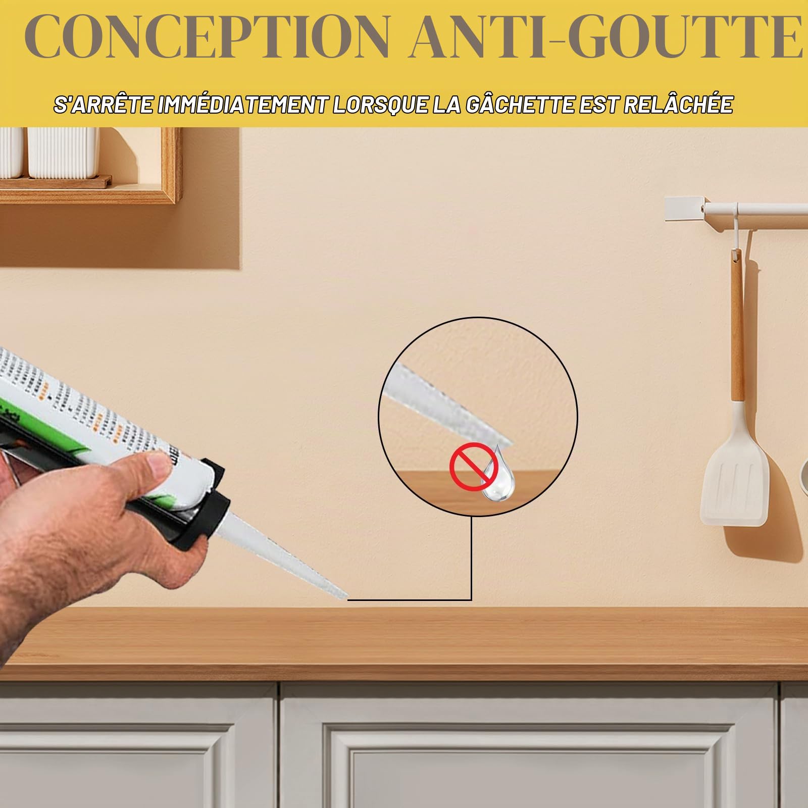 Pistolet à Cartouche Sans pour DeWalt 20V batterie Max avec lumière LED et 4 vitesses réglables Pour la réparation des carreaux de sol et l'étanchéité des plans de travail de cuisine.