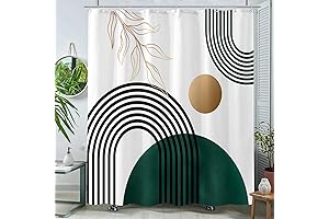 Aipon Green Shower Curtain: Vibrant Boho-Inspired Greenery for Your Bathroom
