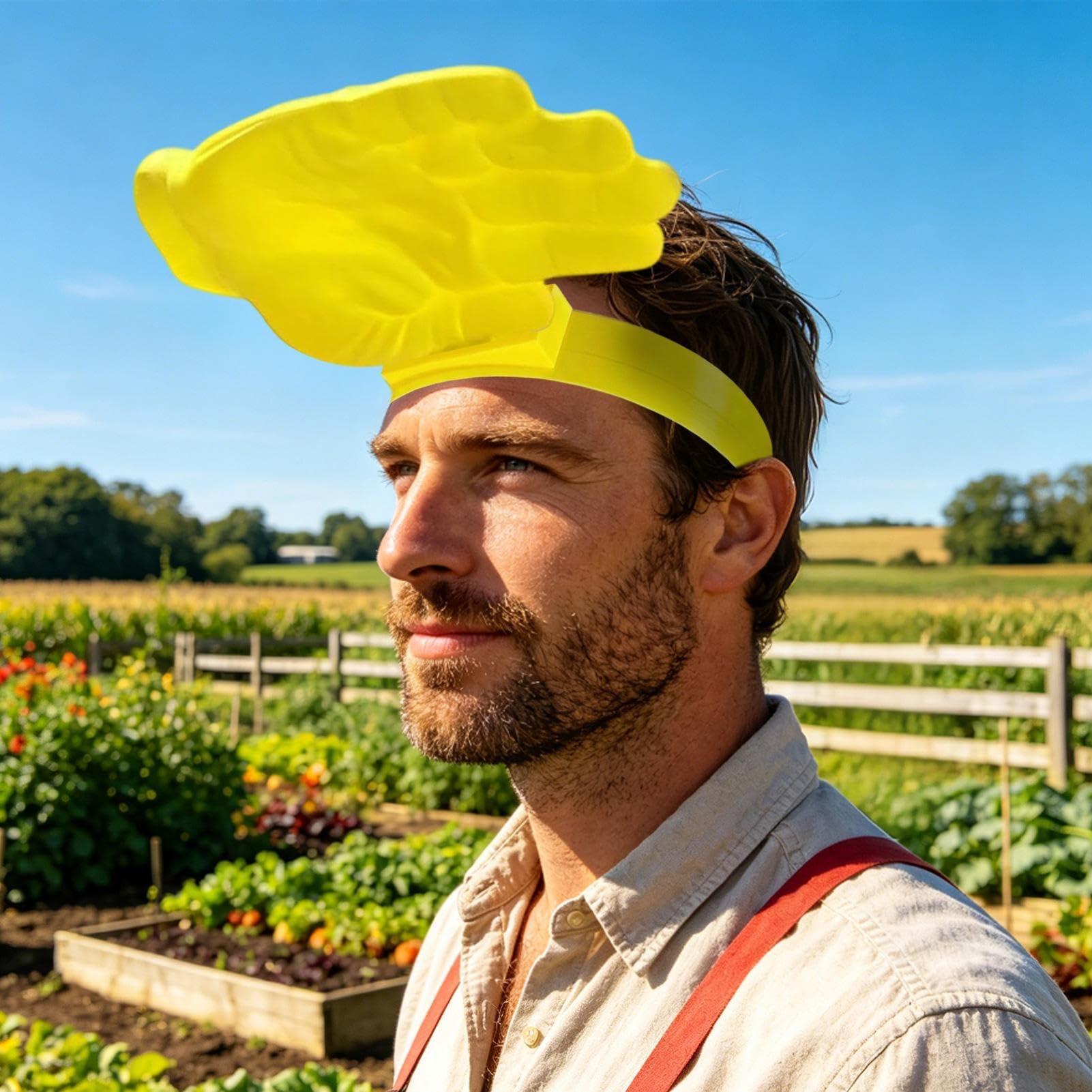 Visera Solar en Forma de Mano, Sombrero Sol Divertido Impreso 3D, Novedad Visera de Golf Manos Libres con Correa Ajustable, para Fotos, Verano en la Playa y Viajes — view 3