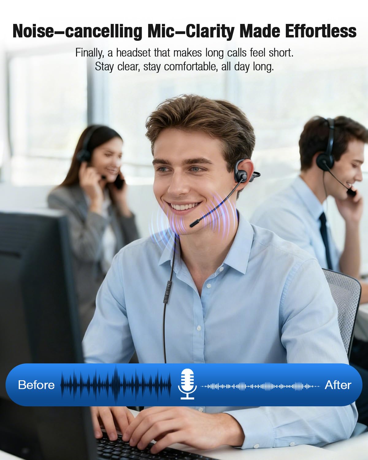 Zestaw słuchawkowy Bluetooth z mikrofonem, otwarte słuchawki z mikrofonem, czarne, Bluetooth + przewodowy sportowy design z wbudowanymi kontrolami, dźwięk premium